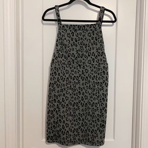 Gray and Black Printed Dress
